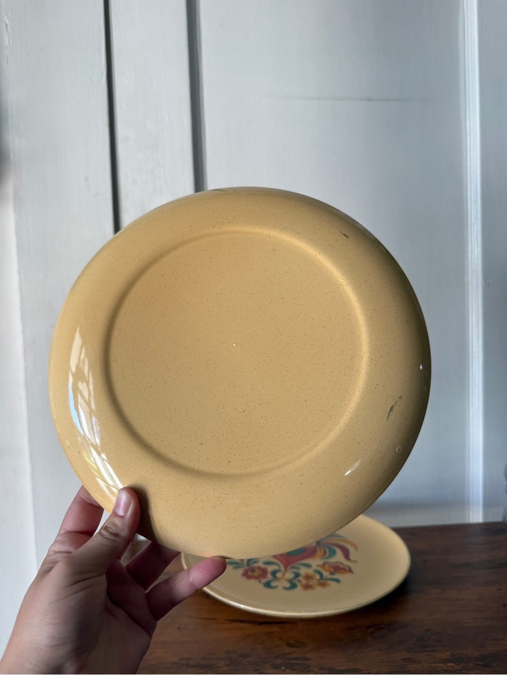Vintage Rooster Ceramic Dinner Plates - Cream with Multicolor Rooster Design (2) - Picture 6 of 10